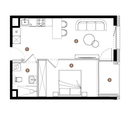 Plan 2 pok. 39m²