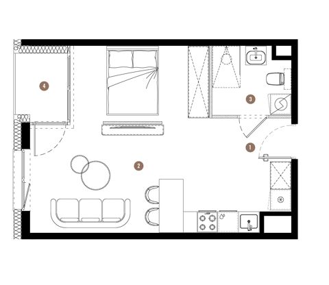 Plan 1 pok. 36m²