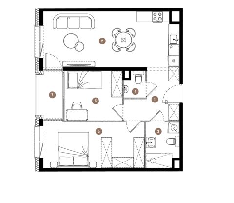 Plan 3 pok. 59m²