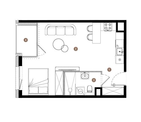 Plan 1 pok. 36m²