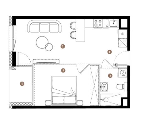 Plan 2 pok. 39m²