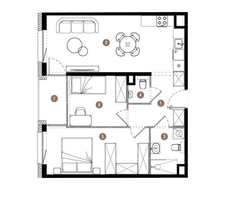 Plan 3 pok. 59m²