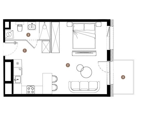 Plan 1 pok. 38m²