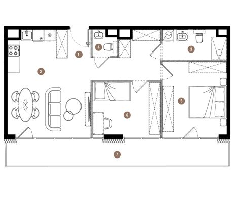 Plan 3 pok. 61m²