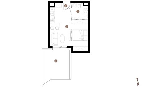 Plan 1 pok. 31m²