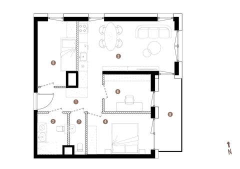 Plan 4 pok. 62m²