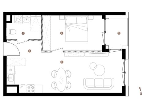 Plan 2 pok. 45m²