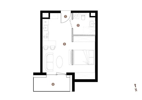 Plan 1 pok. 31m²