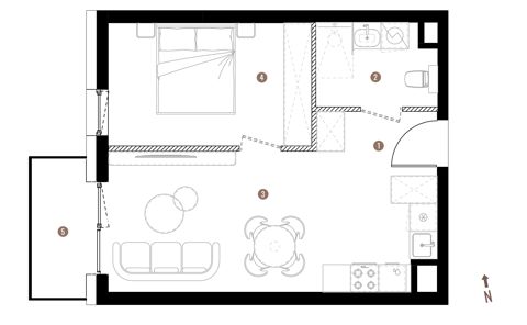 Plan 2 pok. 40m²