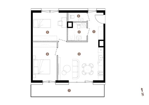 Plan 3 pok. 60m²
