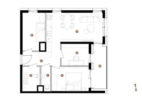 Plan 4 pok. 62m²