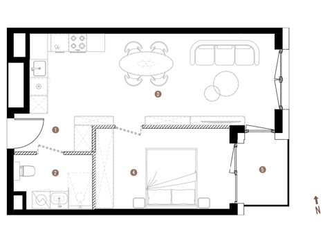 Plan 2 pok. 44m²