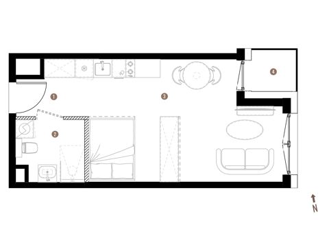 Plan 1 pok. 31m²