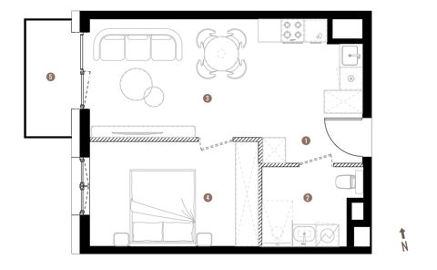 Plan 2 pok. 40m²