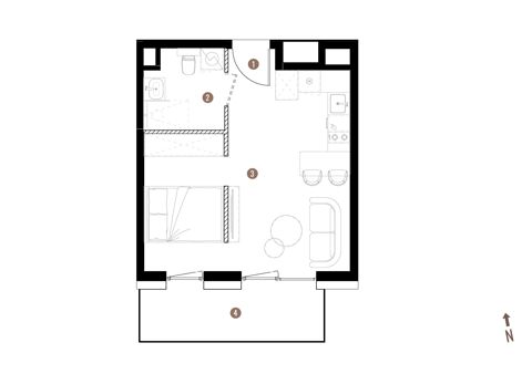 Plan 1 pok. 31m²