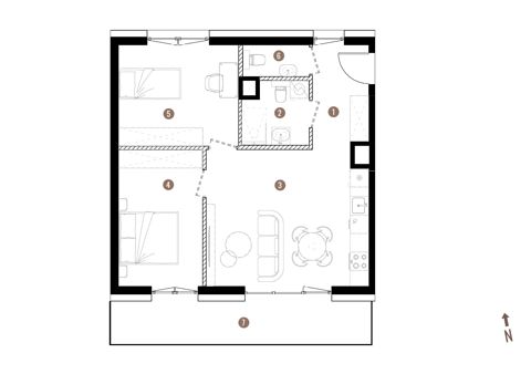 Plan 3 pok. 60m²