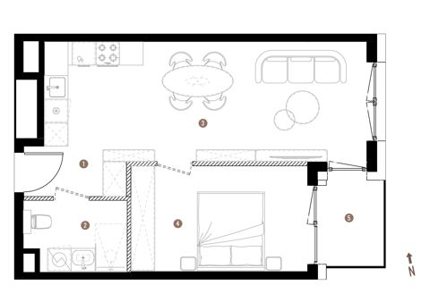 Plan 2 pok. 44m²