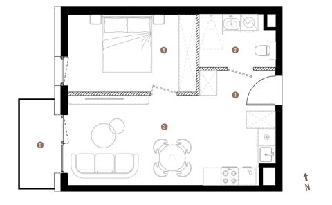 Plan 2 pok. 40m²