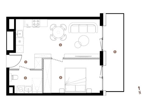 Plan 2 pok. 39m²