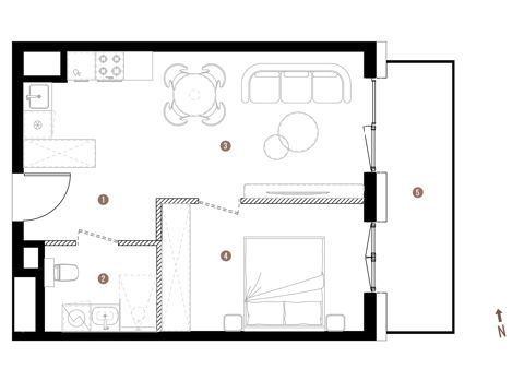 Plan 2 pok. 40m²