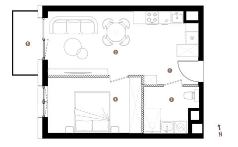 Plan 2 pok. 40m²
