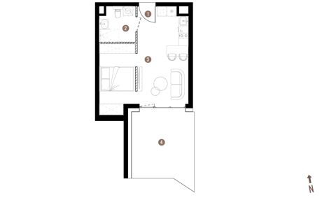 Plan 1 pok. 32m²