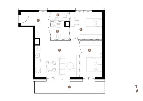 Plan 3 pok. 62m²