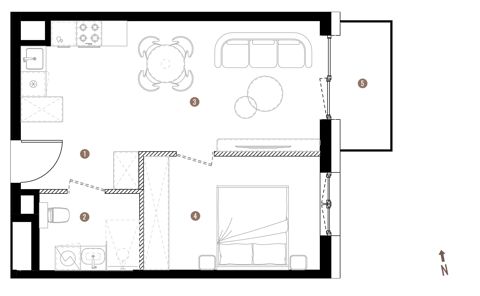 Plan 2 pok. 40m²
