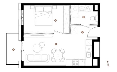 Plan 2 pok. 40m²