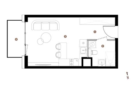 Plan 1 pok. 28m²