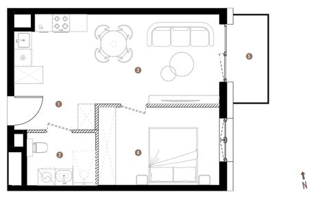Plan 2 pok. 40m²