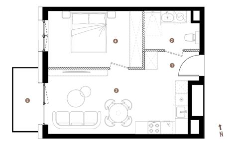 Plan 2 pok. 40m²