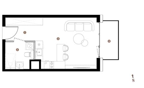 Plan 1 pok. 28m²