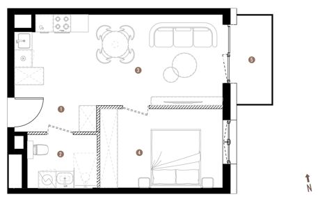 Plan 2 pok. 40m²