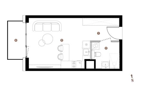 Plan 1 pok. 28m²