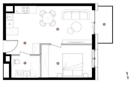 Plan 2 pok. 40m²