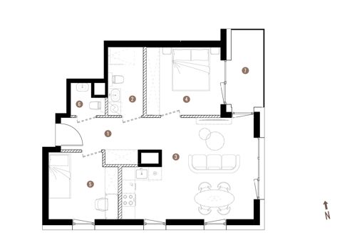 Plan 3 pok. 57m²
