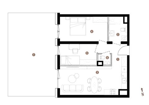 Plan 3 pok. 54m²