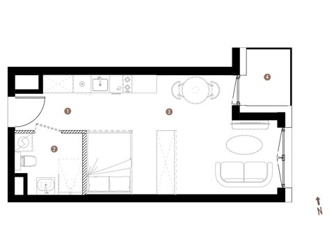 Plan 1 pok. 31m²
