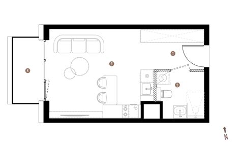Plan 1 pok. 28m²