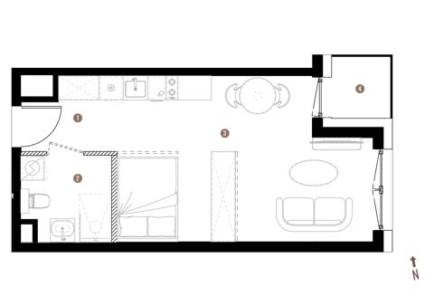 Plan 1 pok. 32m²