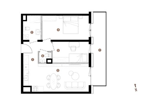 Plan 3 pok. 56m²