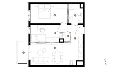 Plan 3 pok. 55m²