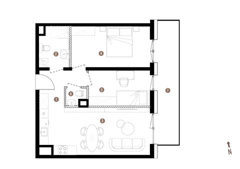 Plan 3 pok. 56m²