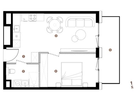 Plan 2 pok. 40m²