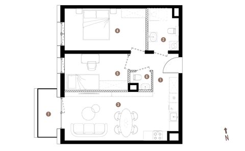 Plan 3 pok. 56m²