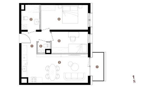 Plan 3 pok. 56m²