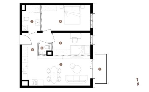 Plan 3 pok. 56m²