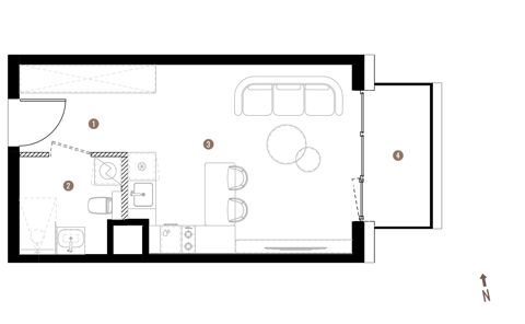 Plan 1 pok. 28m²