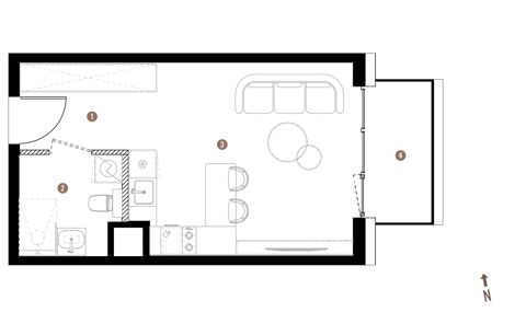 Plan 1 pok. 28m²
